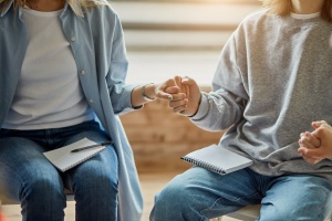 two people connecting at outpatient programs